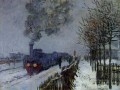 雪の中を走る機関車クロード・モネ